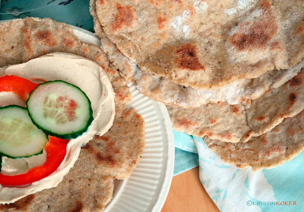 glutenfrie chapati wraps, myke flate brød.